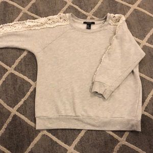 Adorable Lace Sleeved Sweatshirt